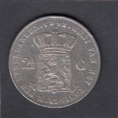 Beschrijving: 2 1/2 Gulden WILLEM II 